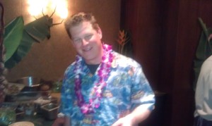Alex Seidel dressed appropriately for his Hawaiian themed entry.